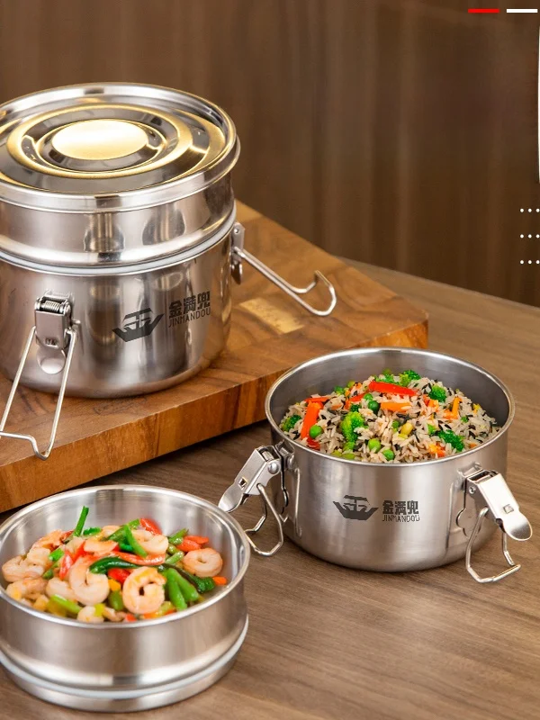 

Double-Layer 36 Stainl Steel Lunch Box Sed with Cover Picnic Box Refrigerator Fren Box Easy Cleaning round ape