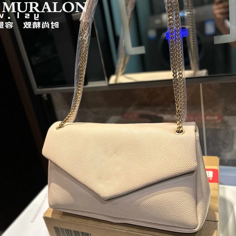 Soft Sheepskin Chain Bag Classic Vintage Metal Decoration Underarm Bag Women Fashion All-match Commuter Casual Small Square Bag