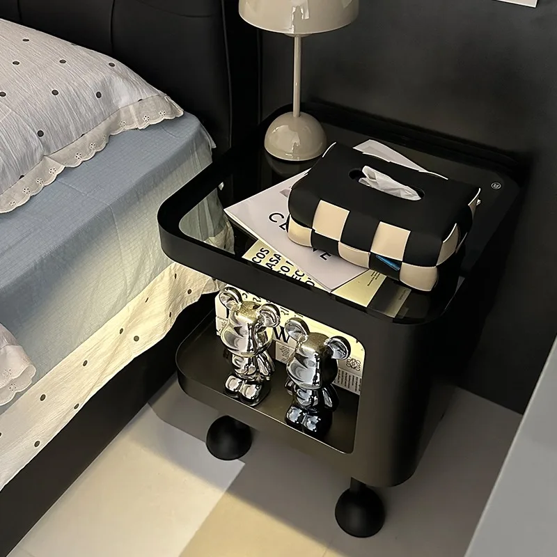 

Bedside table simple side few modern household bedroom small apartment side cabinet creative storage high-end shelf