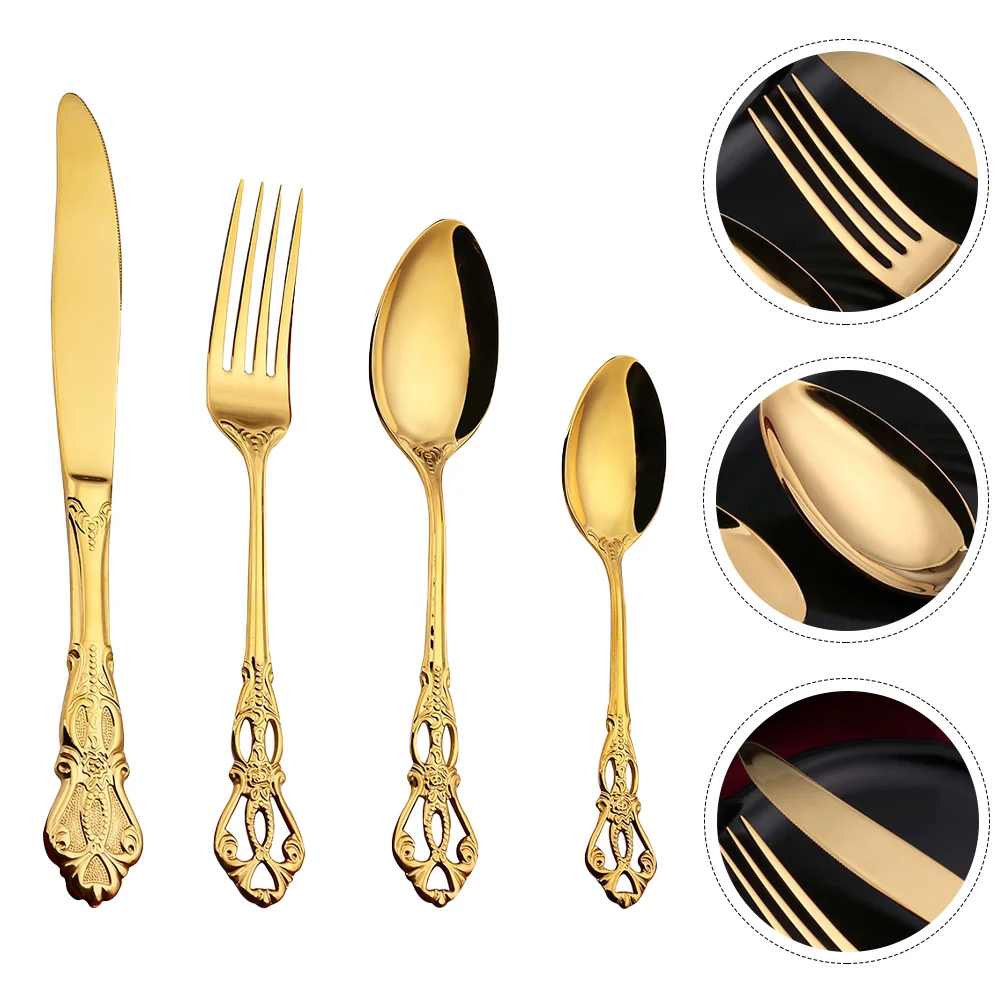 Western Cutlery Set Steel Chopsticks and Spoon Bouquet Silverware Steak Serving Utensils Tableware Flatware Food Dining