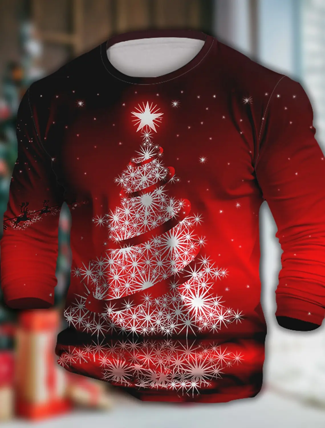 Fashion Design men\'s T-shirt 3D Print Christmas Pattern Casual men\'s Top Street Minimalist Harajuku Long Sleeve Round Neck Shirt