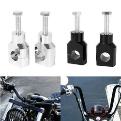 Motorcycle Black/ Chrome Aluminium Handle Bar Mounting Handlebar Risers Clamp 22mm 25mm For Universal Harley Honda Yamaha