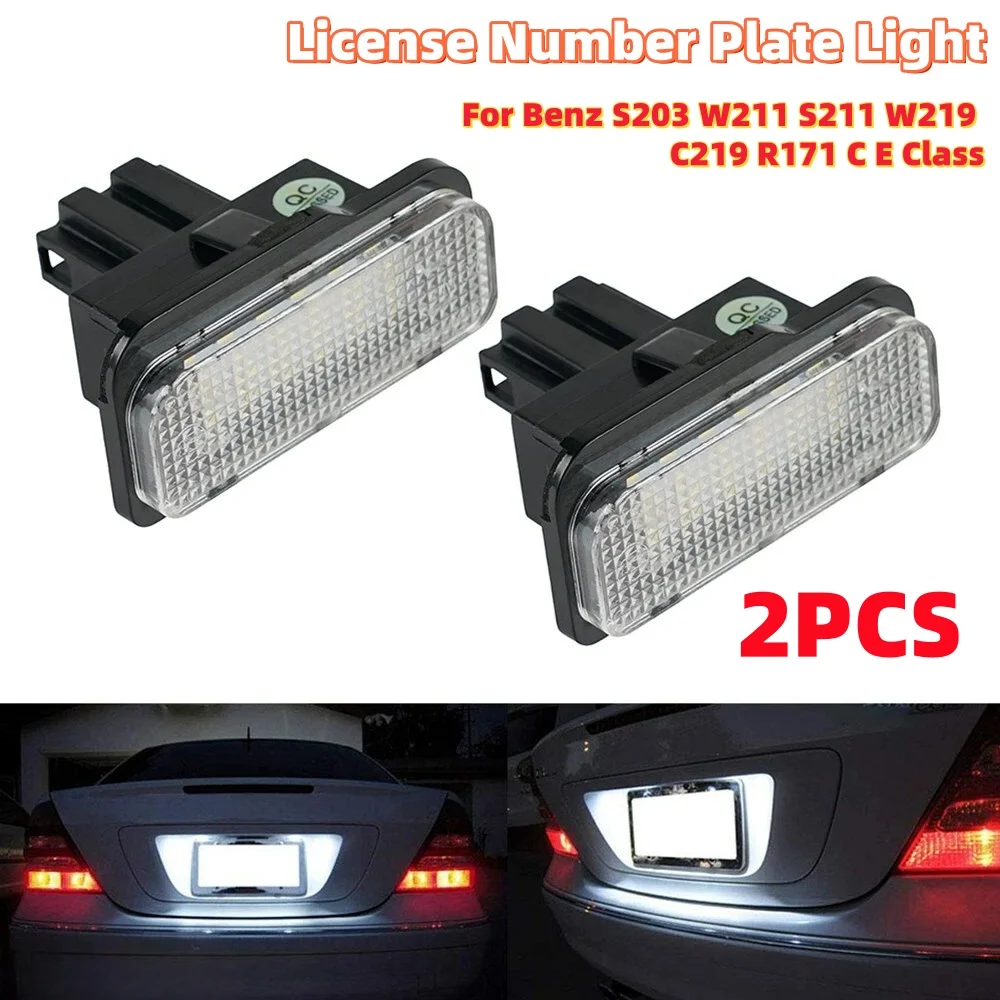 

2Pcs Car License Number Plate Led Light Exterior Signal Lamp Accessories For Benz S203 W211 S211 W219 C219 R171 C E Class