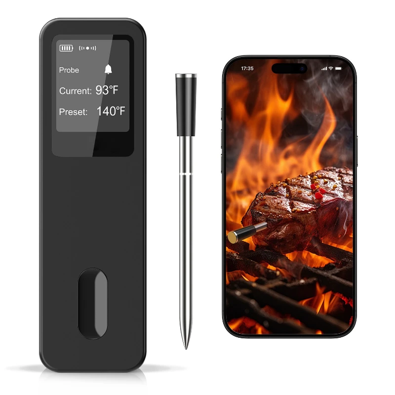 Smart Wireless BBQ Thermometer Mobile APP Waterproof Kitchen Oven Food Thermometer