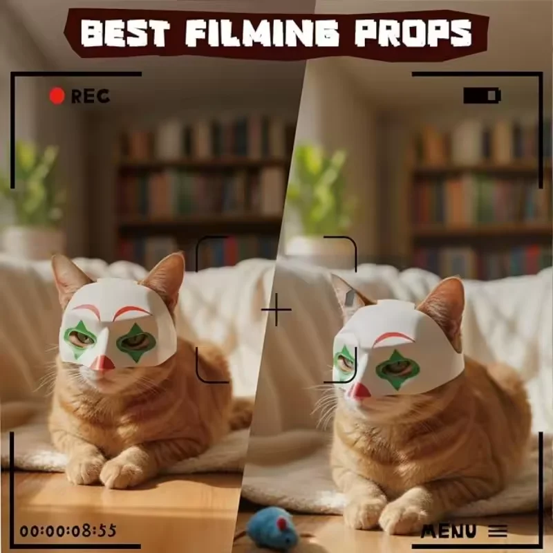 Black Matte Superhero Cat Mask Pet Cosplay Accessory Elastic Band Design Halloween Spooky Party Photo Prop for Cats Dogs 2 Sold