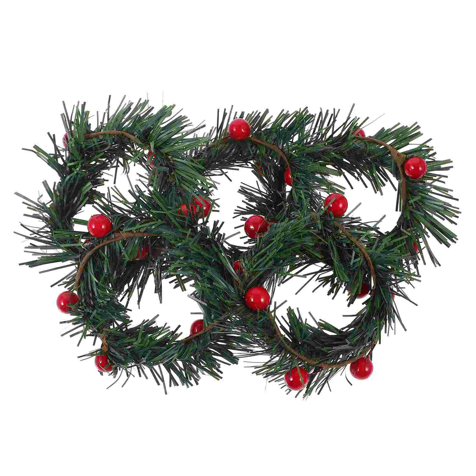 5 Pcs Rings Xmas Wreaths Christmas Decor Door Artificial Faux Candles Decorations Ornament Mini