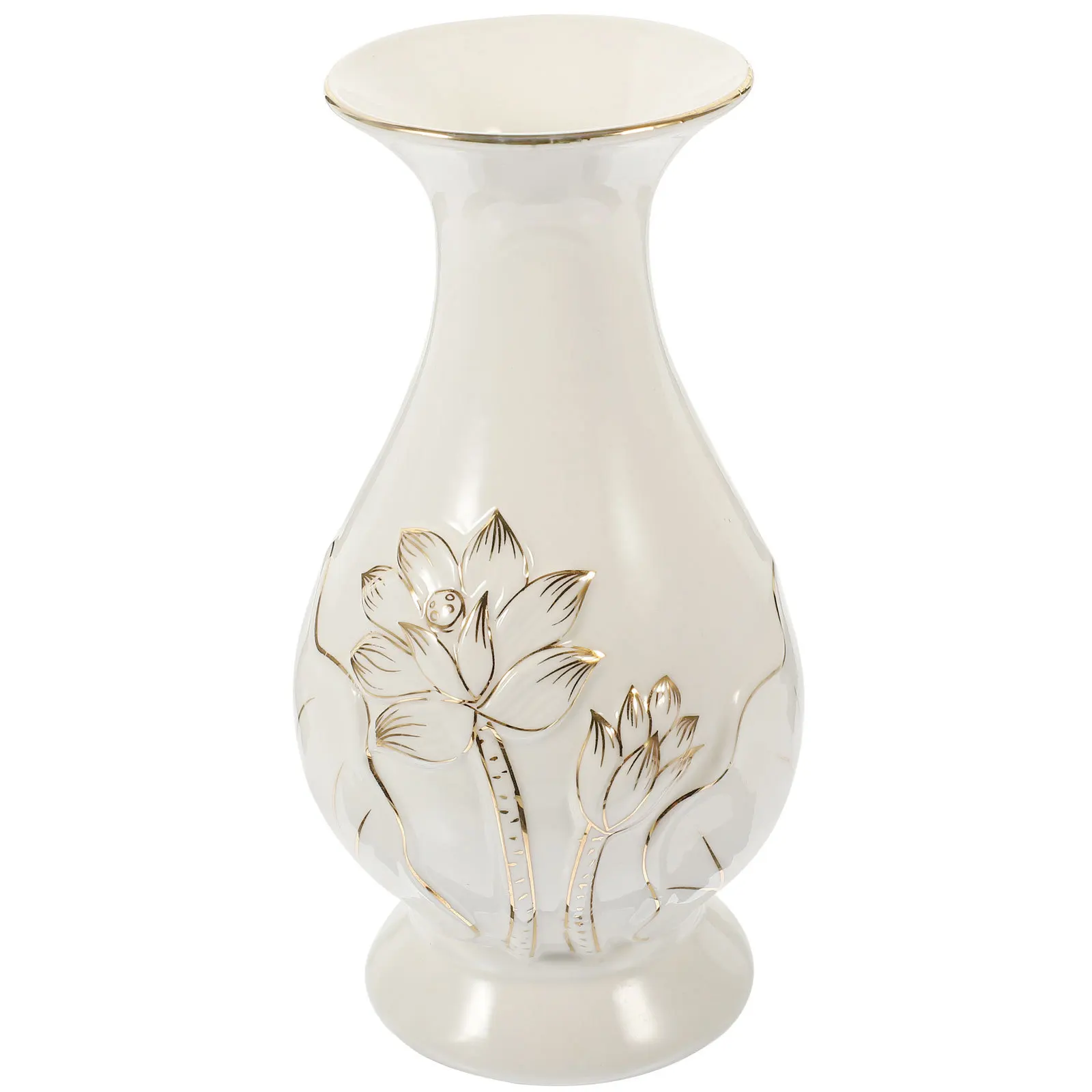 

Guanyin Ceramic Vase Decorative Flower Arrangement Vase for Temple Home Desktop Decor Temple Offering Bottle