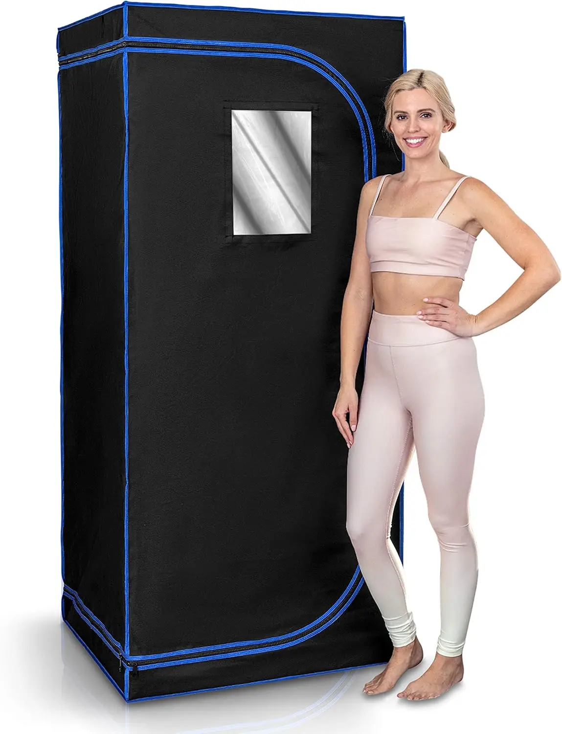 Portable Sauna for Home Infrared Sauna Tent with Heated Foot Pad and Folding Chair Compact Personal Detox Sauna Black