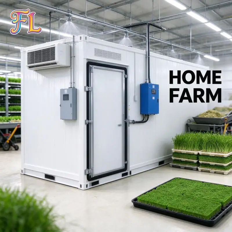 Container Hydroponic Fodder Machine 8 Layer Vertical Growing Rack Automatic Water Supply Sprout Fodder Processing Unit