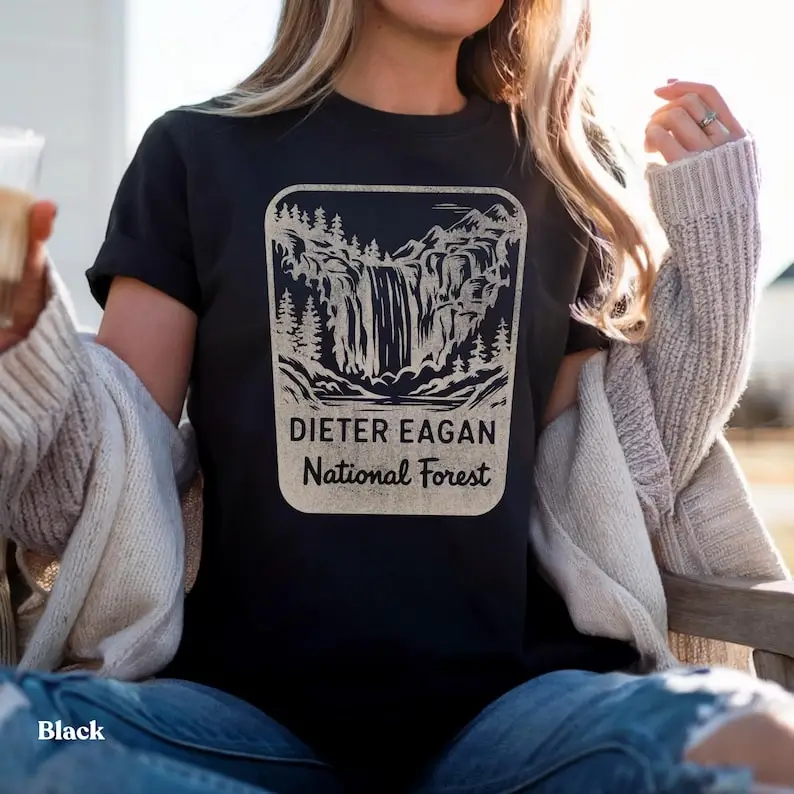 Camiseta del bosque nacional de Severance Dieter Eagan - Unisex Bella Soft Vintage Woes Hollow ORTBO Lumon TV Innie Outie Helly Tee