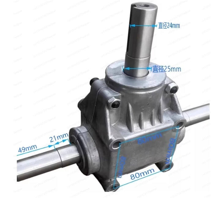 90 Degree Right Angle Steering Gear Ratio 1:1T Type Gearbox Commutator Steering Gearbox