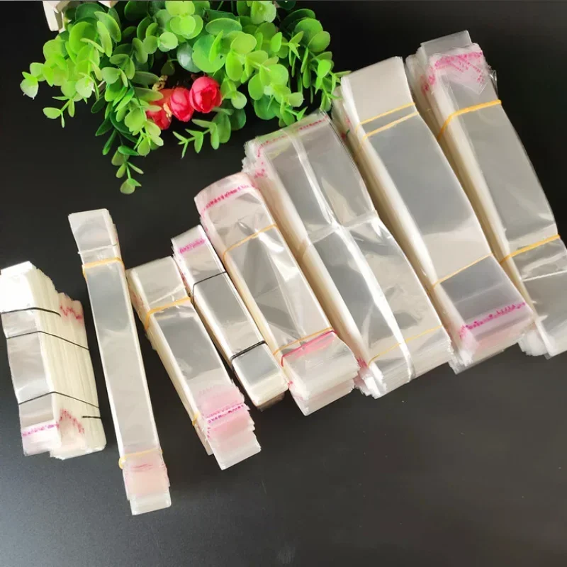 

1000pcs 0.05mm OPP Long Narrow Self-adhesive Bag Plastic Slender Packing Bags Small Clear Pen Chopsticks Packing selfseal Pouch