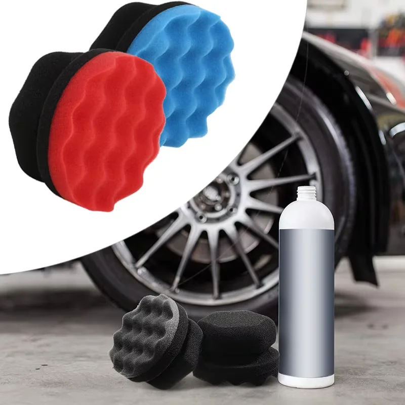 

Губка для полировки автомобиля, шестигранная, с ручкой, для нанесения воска на шины, высокоплотная поролоновая губка, аксессуары для автовоскования - S L