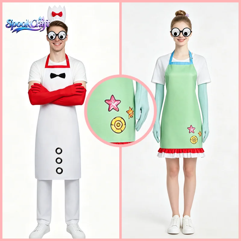 Costume de cosplay d'Halloween, ensemble d'ustensiles amusants (couteau et fourchette) pour couple, tenue de scène pour fête, déguisement fantaisie