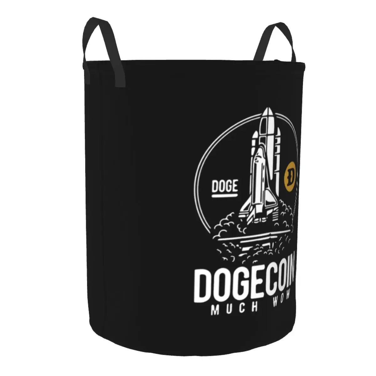 Dogecoin Rocket To The Moon Laundry Basket Foldable Large Clothes Storage Bin Bitcoin Crypto Cryptocurrency BTC Baby Hamper