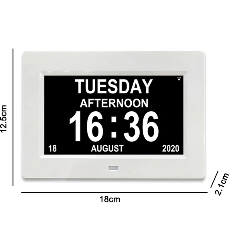 Large Font Digital Calendar Clock with 12 Alarm Modes Multi Language Display for Indoor Desk Wall Household Time Reminder