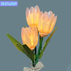 Tulip Bouquet Bricks Flowers Building Block Decoration Lighted Tulips Eternal Assembly Valentine's Gift for Girls Friends 2026