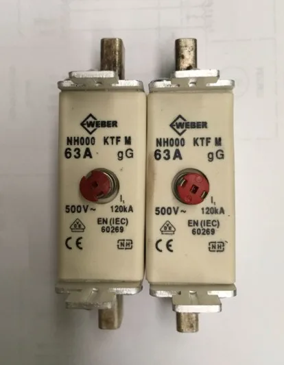 Weber NH000 KTF M 63A 500V gG / NH00C KTF MK 80A 500V gL gG Fuses