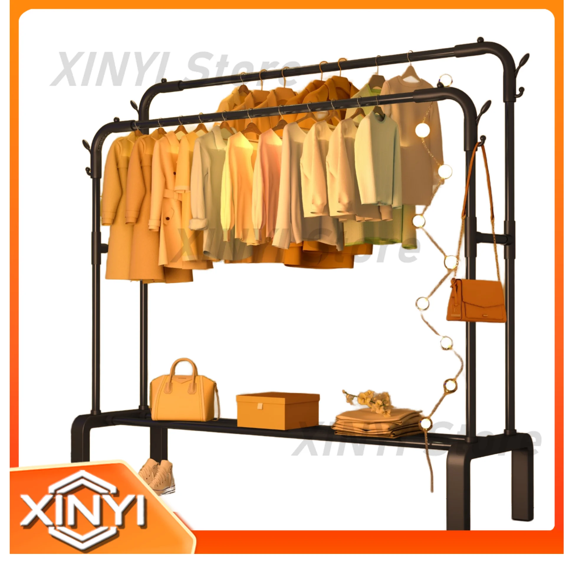 Wholesale Custom Portable Metal Coat Rack for Bedroom Balcony Floor Wall Stand Space Saving Hanging Clothes Organizer for