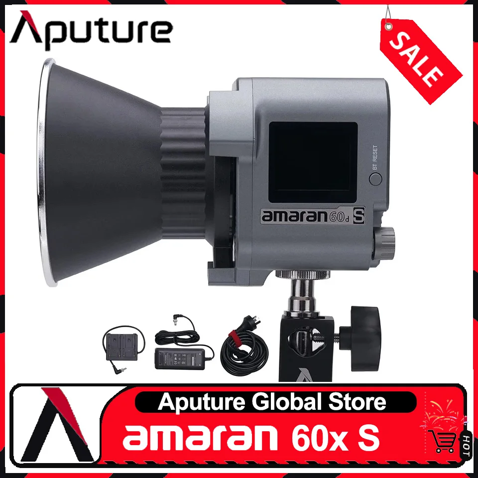 Aputure Amaran COB 60d S 5600K Daylight 60W Portable Photography Stuido Video Lighting CRI≥96 TLCI≥99  8 Built-in Light Effects