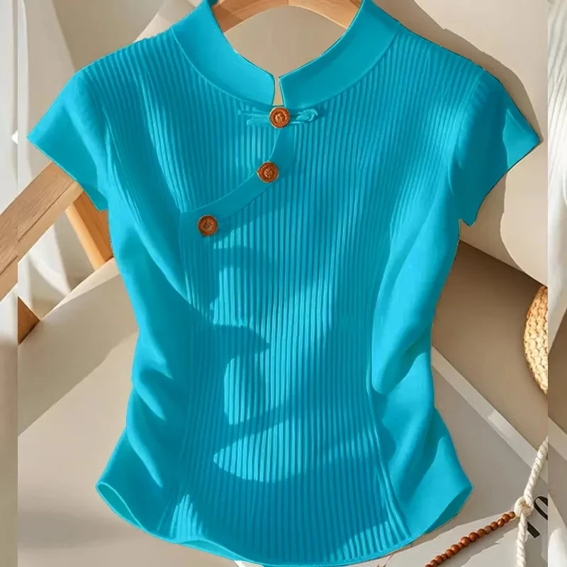 Primavera Estate Nuove donne a maniche corte maglione O-Collo Jacquard Hollow sottile maglieria maglione pullover Lady maglione lavorato a maglia Top