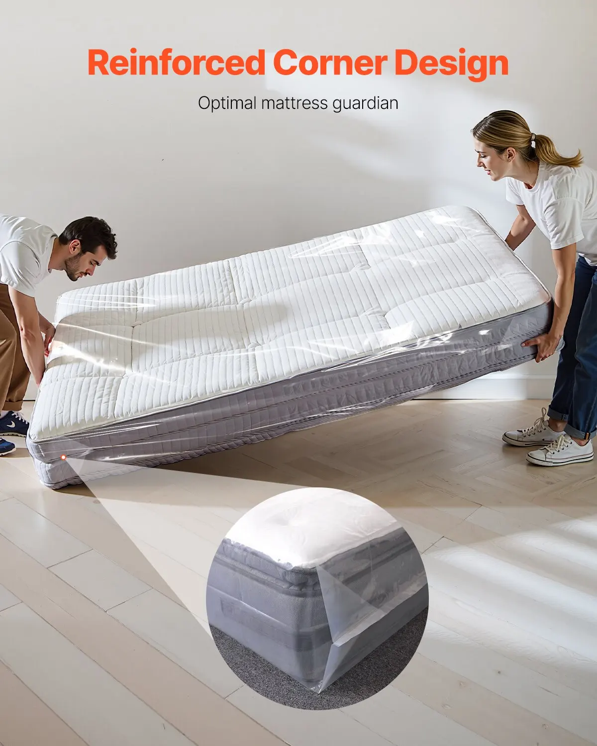 

Plastic Mattress Bag 2 PK Bed Cover For Moving And Storage 2 Mil & Queen Size