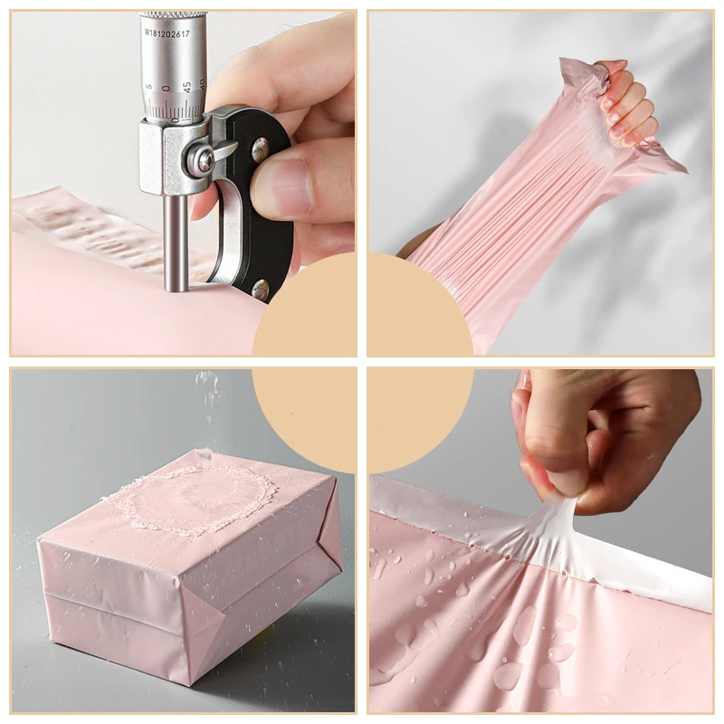 50pcs Pink Envelope Courier Bag Product Packaging Bags Waterproof Self Adhesive Seal Pouch Mailing Bags Plastic Transport Bag