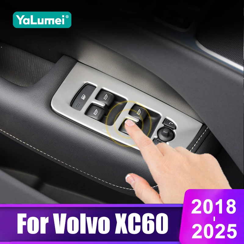 

For Volvo XC60 2018 2019 2020 2021 2022 2023 2024 2025 Car Door Window Switch Lift Buttons Covers Trim Accessories