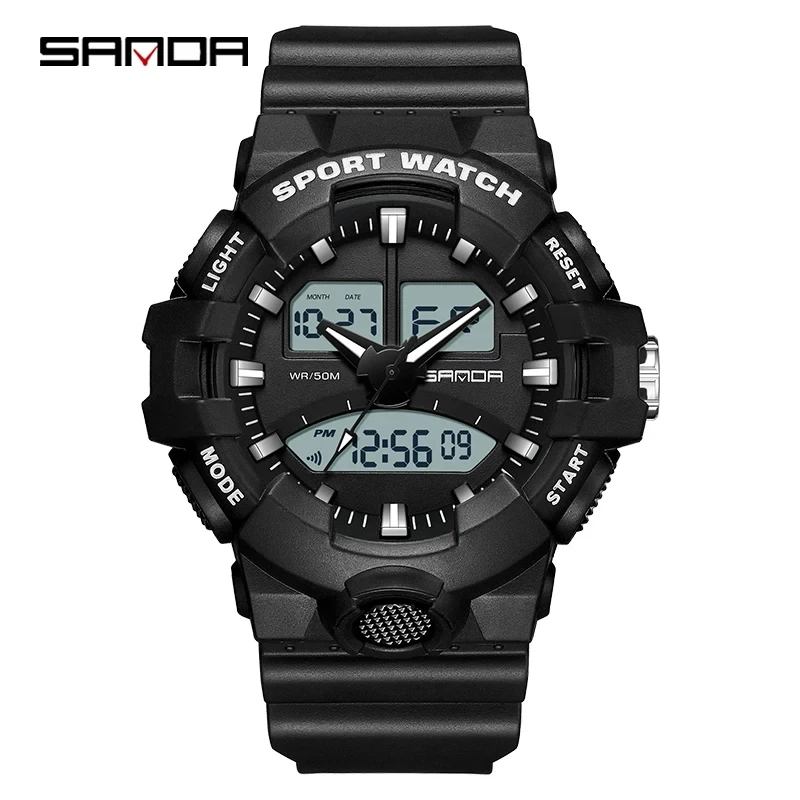 

Fashion Sanda Top Brand Men Quartz Watches Water Resistant Military Sports Led Digital Electronic Wristwatches Relogio Masculino