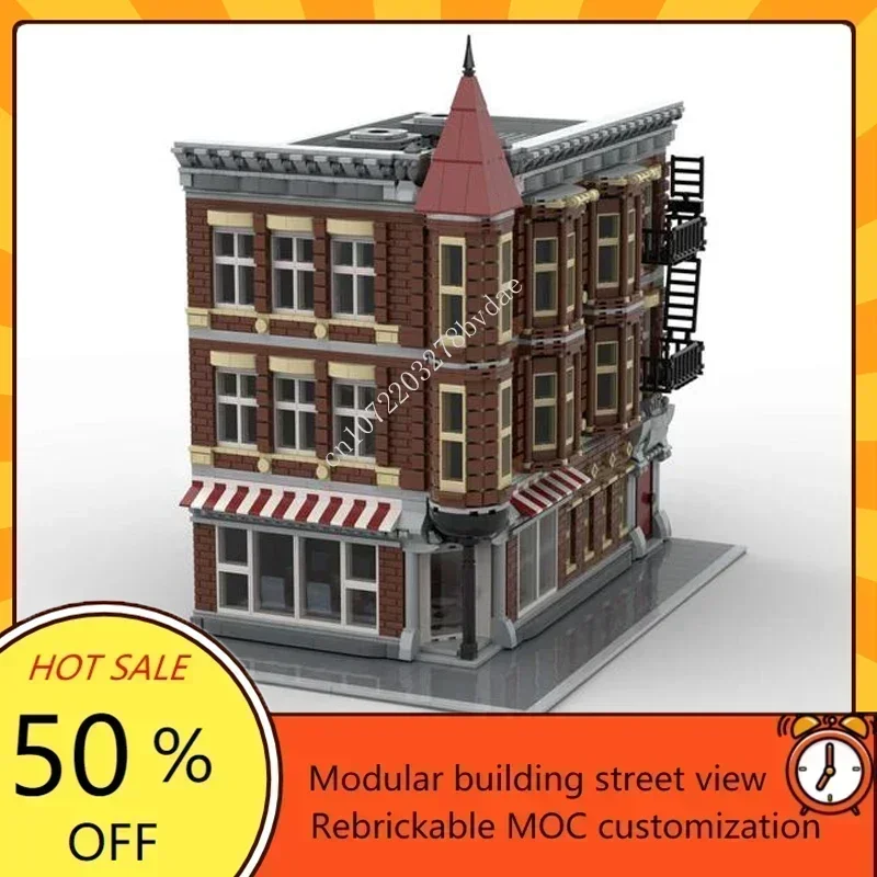 4497PCS Armitage Corner Modular MOC Custom Street View Model Creative Architecture Educational Assembly Puzzle Toy Gift