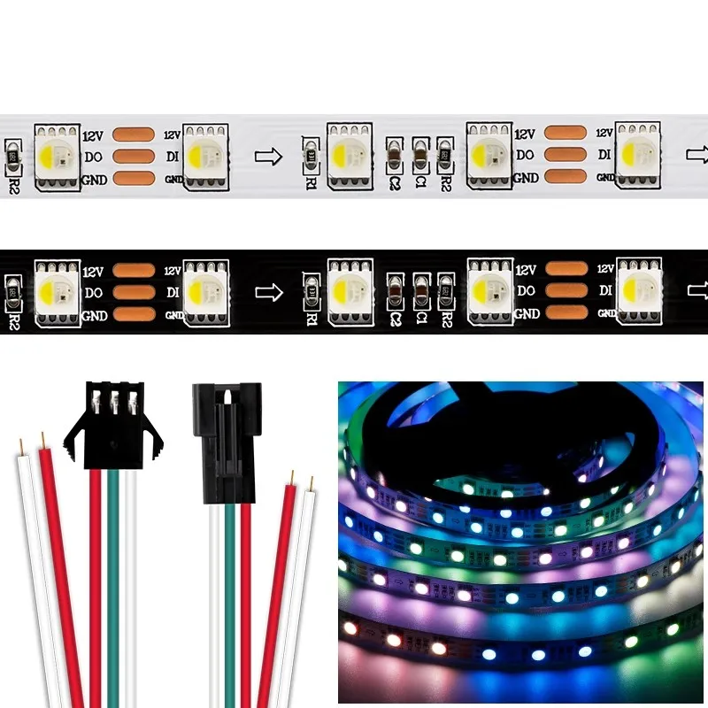 DC12V Addressable SK6812 RGBW RGBWW 1 IC Drive 3LED Strip SMD5050 4 IN 1 60LED/m LED Pixel Tape serupa WS2812B 5M