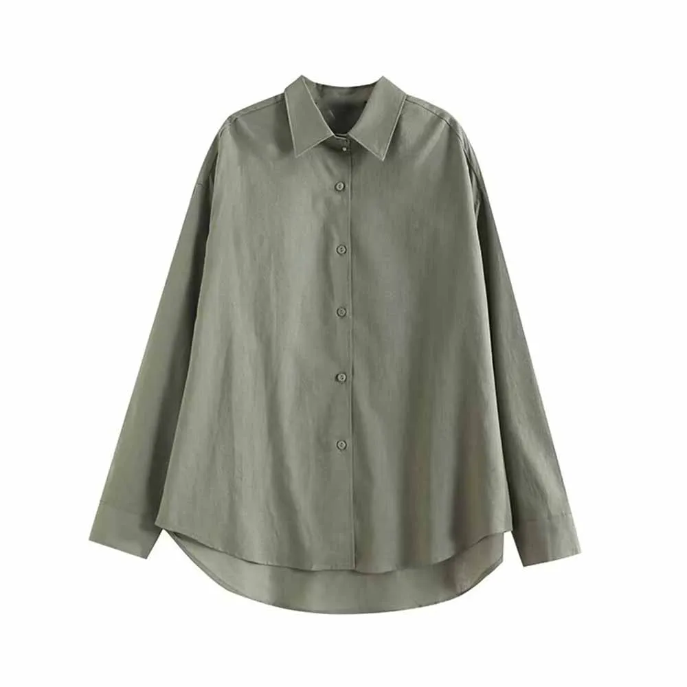 

Women's new fashion loose asymmetric Lapel shirt casual single breasted long sleeved shirt retro women's shirt chic Tops Skazi