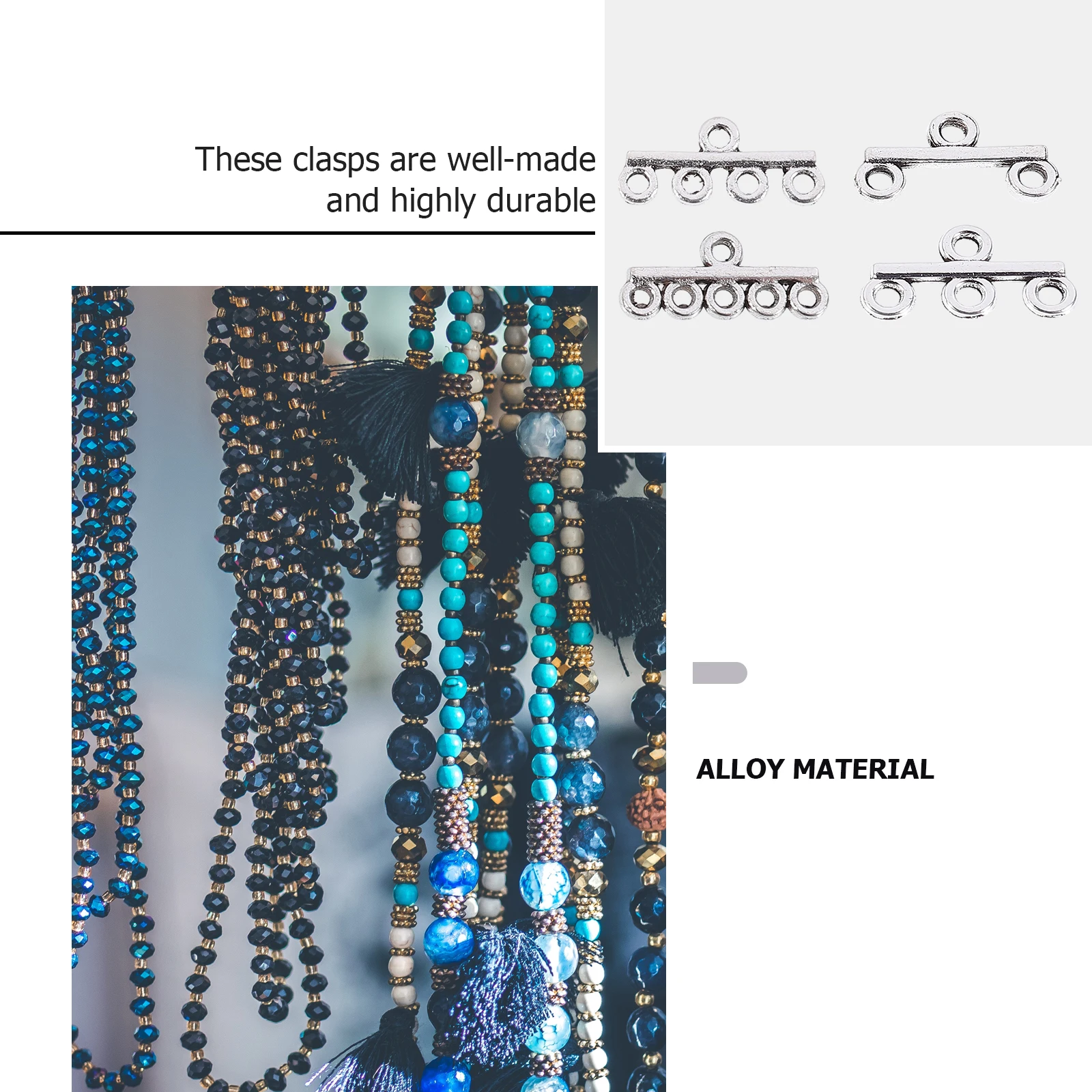 

40Pcs Vintage Silver Alloy Clasps Necklace Bracelet Connectors for DIY Jewelry Making