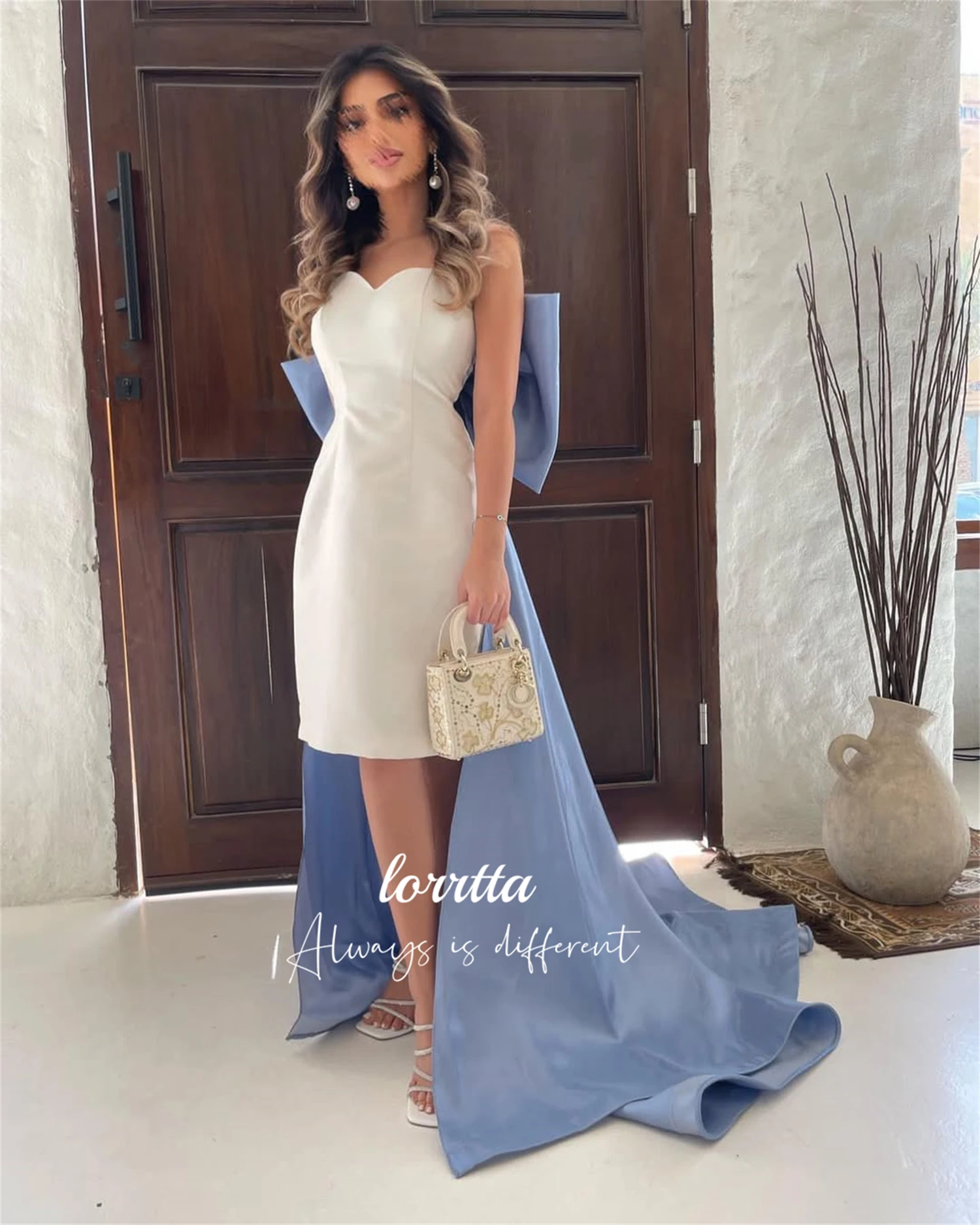 Lorrtta Midi Dresses for Special Occasions Bow Decoration Happy Sharon Evening Dresses dress Customized فساتين للمناسبات الخاصة