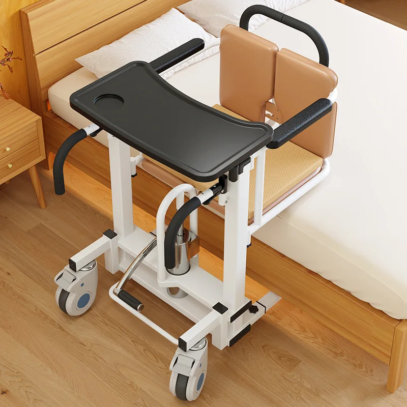 Steel 150kg Capacity Multi-Functional Elderly Care Lift Toilet Chair Auxiliary Shifter Disc Brake for Paralyzed Patients