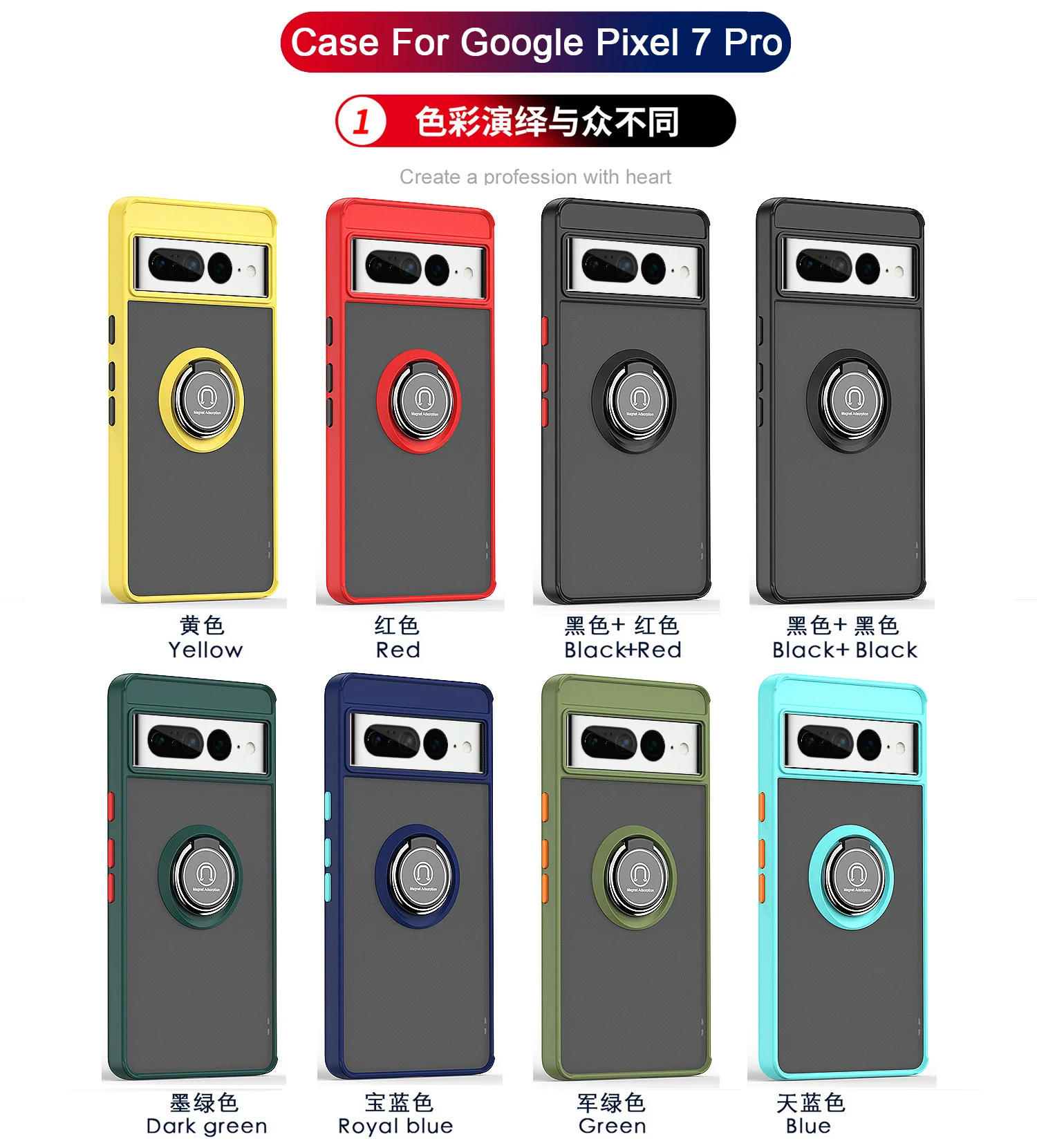For Google Pixel 7 Pro Case Hard PC With Ring Stand Shockproof Protective Back Cover Case For Google Pixel 7 6 Pro Pixel7 shell