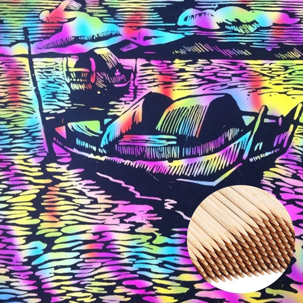 

60Pcs Bamboo Sticks Scratch Painting Stylus Fine Polished Sticks for Counting Signs Party Decorations Crafts