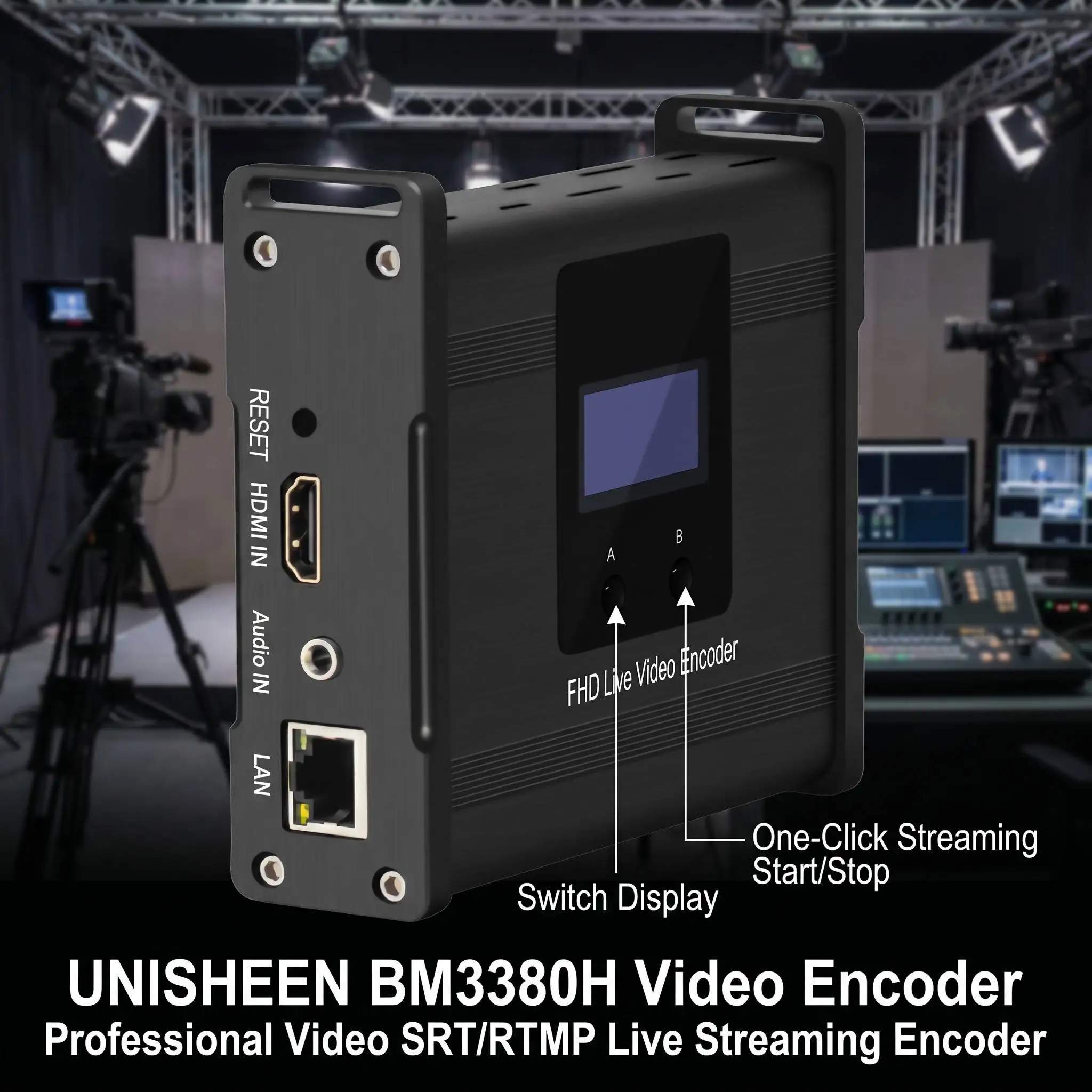 Unisheen BM3380H Transmitter Live Broadcast Stream Iptv RTMP RTSP SRT UDP H265 H264 HDMI to IP Video Encoder Onvif view 3