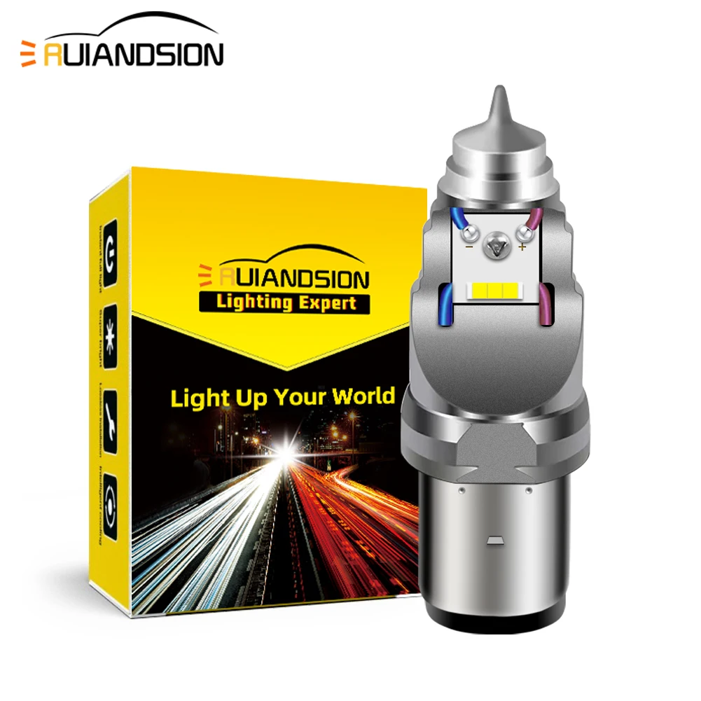 

New Universal Motorcycle LED BA20D Headlight Bulb Super Bright 20000LM For Motorbike High Low Beam DC 8-24V Front Headlamp 6000K