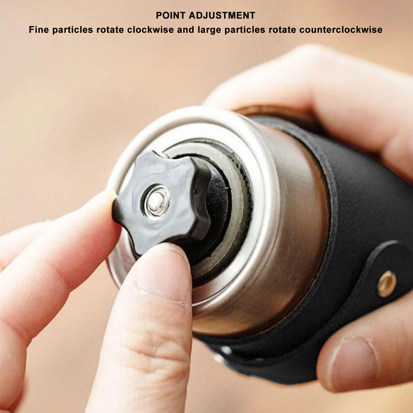 Molinillo de café Manual de acero inoxidable, molino de café Manual portátil con Funda de cuero PU para el hogar, prensa francesa de café por goteo