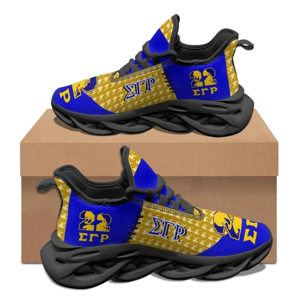 Breathable Female Platform Lace-Up Swing Shoes Sigma Gamma Rho Print Comfortable Lightweight Running Shoes Non-Slip Sneakers