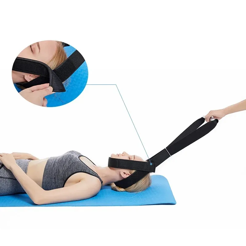 Sangle de civière de cou, décompression chiropratique, poignée confortable, dispositif de traction cervicale avec mentonnière