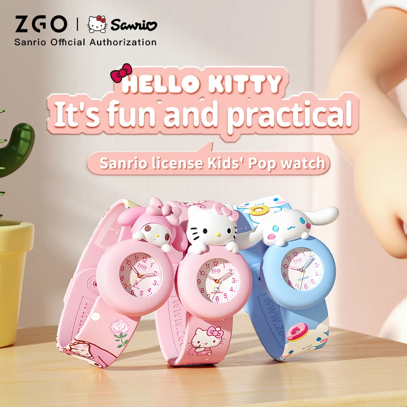 ZGO x Sanrio  Melody Kids Watch for girls, with a design-sense rubber strap, children waterproof watch, Birthday Gift 307