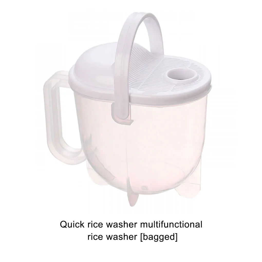 Fast Washing Rice Plastic Bowl Strainer Soybean Automatic Washer Sieve Device Hands-free for Kitchen Household Supplies