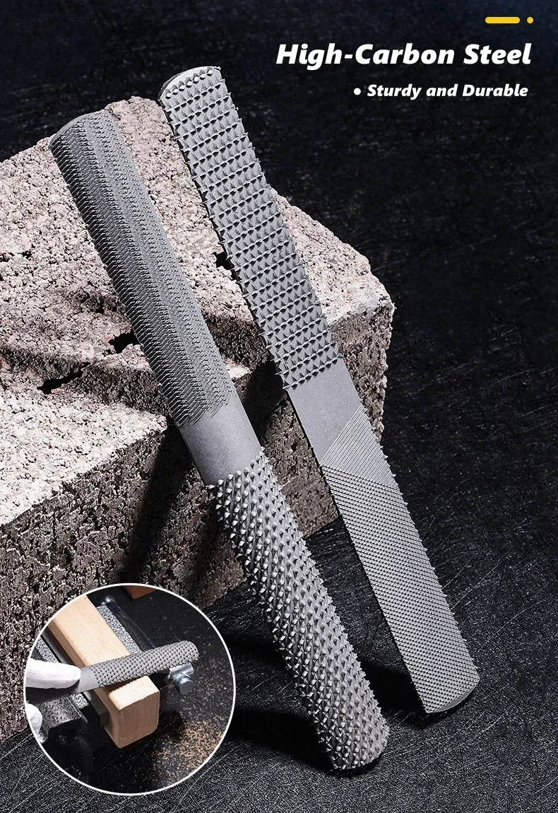 Holzraspelfeile 4-in-1 Handfeile und Rundraspel, Halbrund-, Flach- und Nadelfeilen Holzraspelsatz zum Schärfen von Holz- und Metallwerkzeugen – Detail 3
