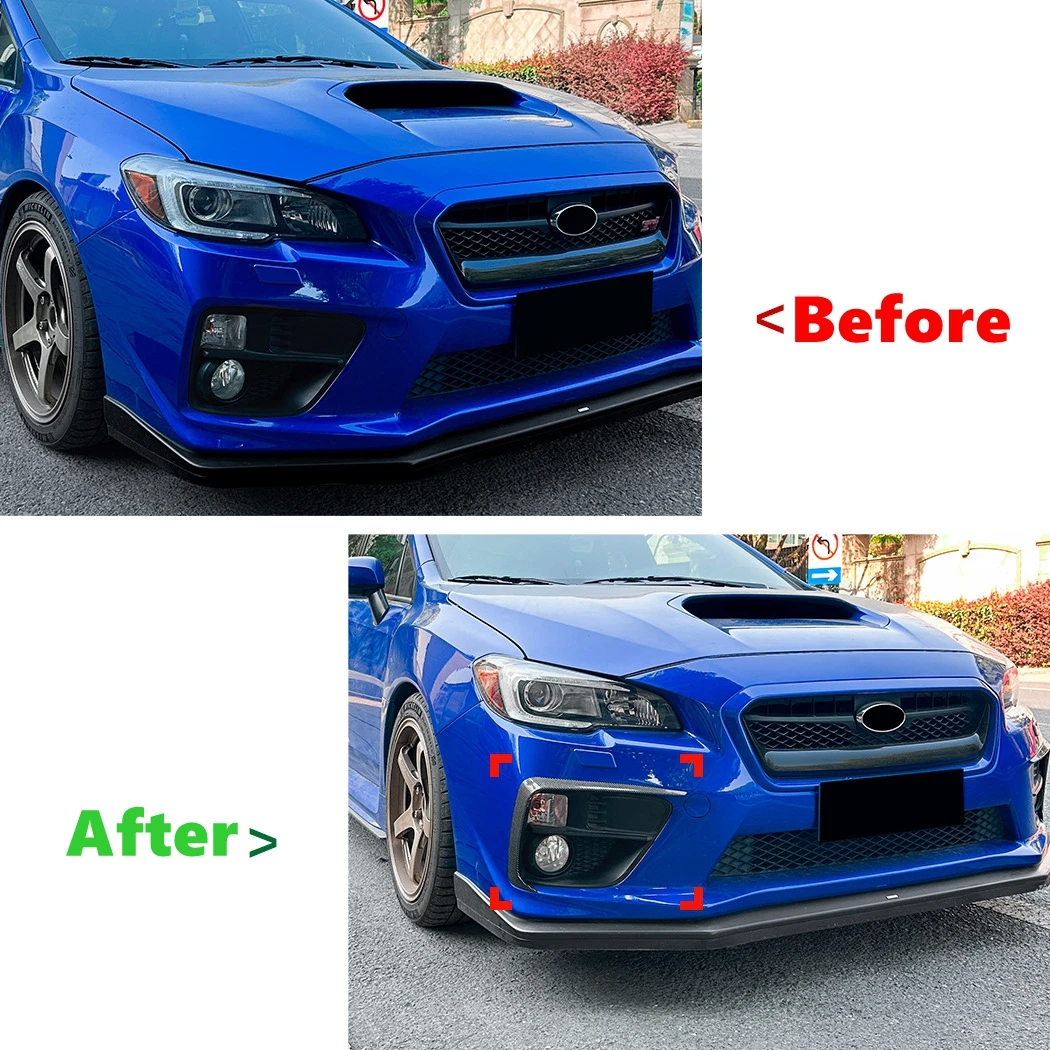 For Subaru WRX STI VA 2014 2015 2016 Front Bumper Spoiler Fog Lamp Cover Air Knife Splitter ABS Body Kit - view 3