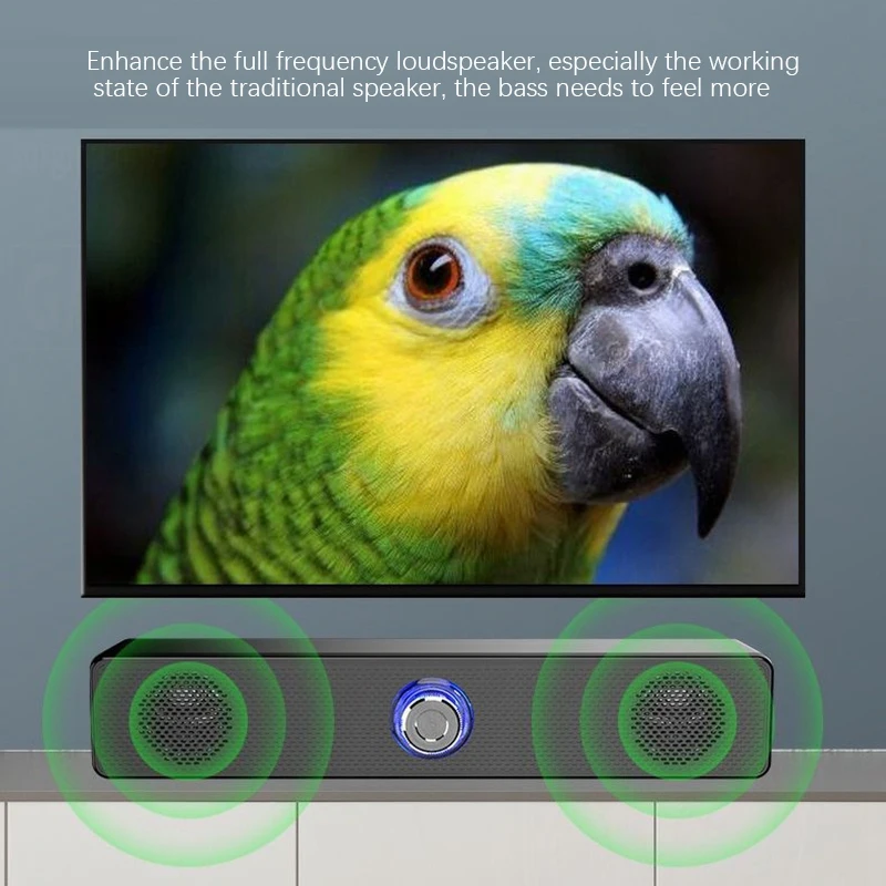

AABFK домашний кинотеатр HIFI портативные проводные колонки стерео бас звуковая панель USB сабвуфер работает для компьютера, ТВ, телефона