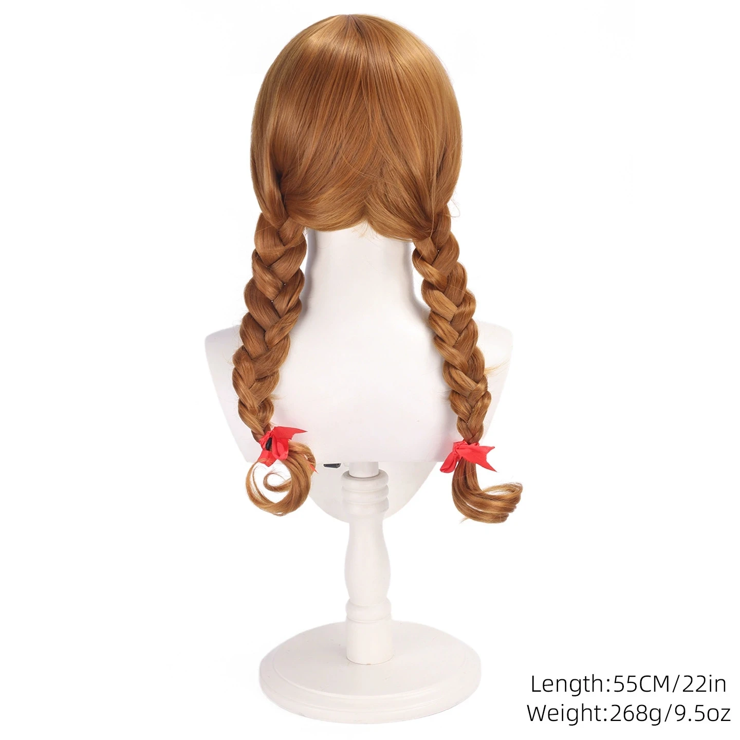 Halloween Women Annabelle horrible cosplay wig orange braids costumes - view 4