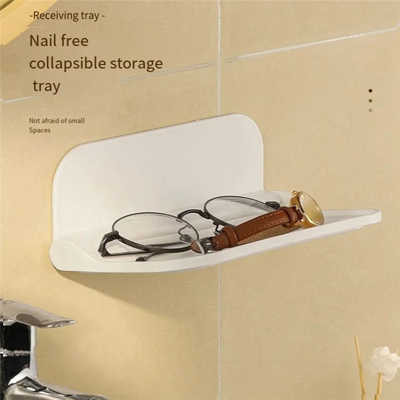 

2PCS Portable Bedside Storage Shelf Wall-Mounted Bed Head Rack Foldable Hanging Shelf Kitchen Bathroom Storage Holder,B Durable-