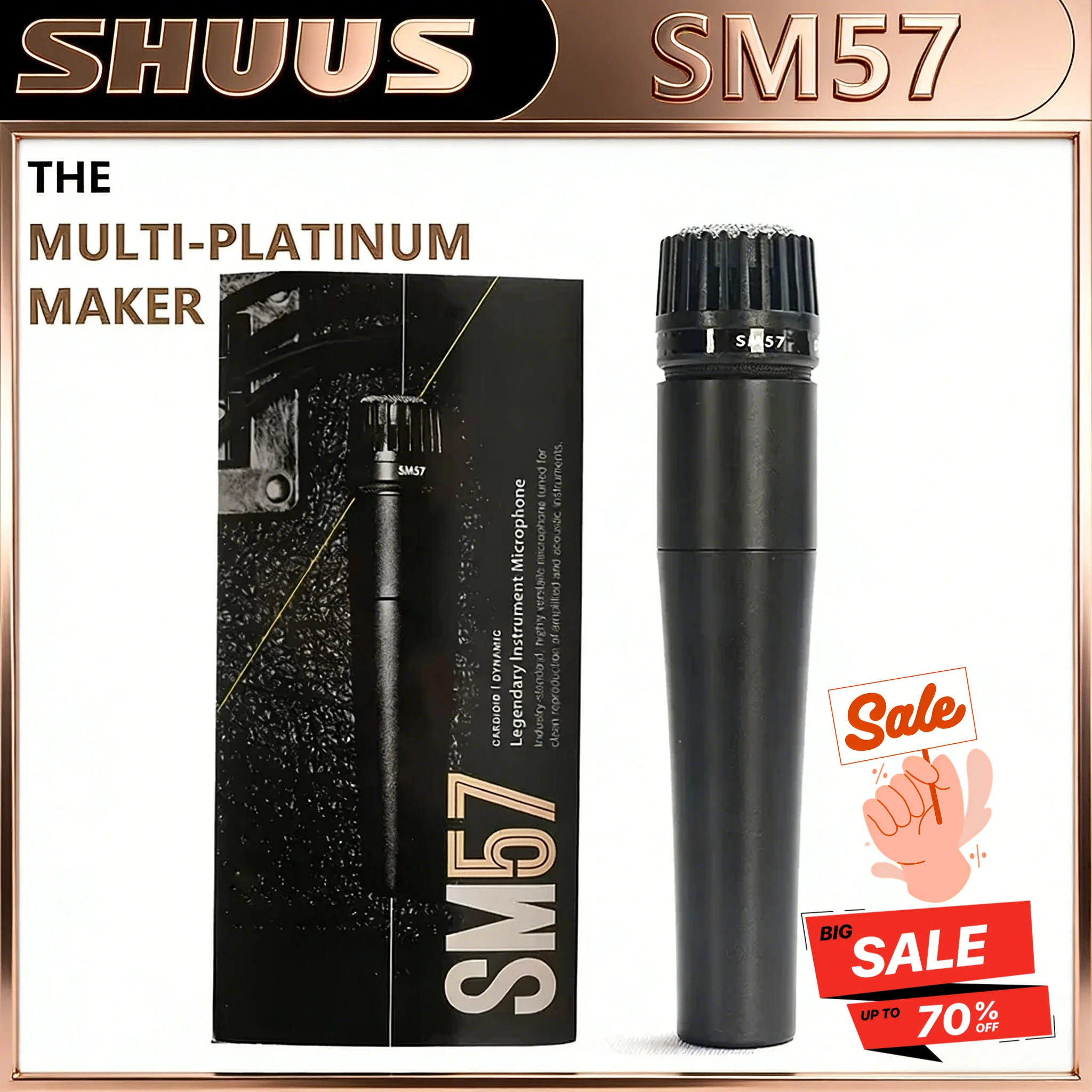

Динамический микрофон HOT SM 57 с односторонней кардиоидной диаграммой направленности, инструментальный микрофон для записи вокала и инструментов 2026
